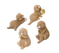 TOGEVAL 4pcs Mini Otter Figurines Resin Craft Keychain Pendants Versatile Fairy Garden Micro Landscape Decor Student gifts for for for for for for for Bonsai Flower Pot Decoration