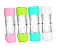 TOGEVAL 4PCS Mini Travel Rgp Hard Lens Storage Case Portable Protective Box for Use Pink White Blue Green