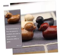 TOGEVAL 4pcs Mini Wooden Animal Figurines Hand-carved Duck Charms for Craft Making Keychain Ornaments Lightweight DIY Pendant Accessories Natural Wood Texture