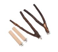 TOGEVAL 4pcs Natural Wood Bird Cage Standing Rods Parrot Perches for Climbing and Exploring Non Deformable Branch to Enhance Activity and Vitality for Caged Birds