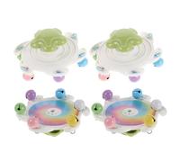 TOGEVAL 4PCS Parrot Chewing for Cockatiels Budgies Conures Interactive Plastic Spinning Wheel Bells Bird Training Enrichment Plaything for Cage Activity
