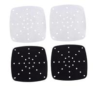 TOGEVAL 4pcs Perforated Steamer Cloth Mats Heat-Resistant Air Fryer Accessories Non-Stick Baking Pads with Airflow for Even Cooking Reusable Kitchen Tools for Oven and Dishwasher Safe