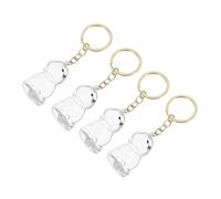 TOGEVAL 4pcs Pet Hair Keepsake Urn Keychain Transparent Memorial Bottle for Dog Cat Ashes Souvenir Lightweight Portable Emotional Connection Storage