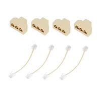 TOGEVAL 4pcs Phone Line Splitter Out Telephone Wire Adapter for Landline Phones and Fax Machines Plastic Splitter for Home and Office Use