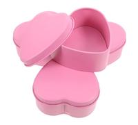 TOGEVAL 4Pcs Pink Heart Shaped Candy Storage Boxes with Lid, Valentines Day Heart Containers for Chocolate, Wedding Packaging and Sweet Storage