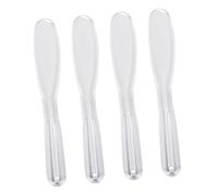 TOGEVAL 4pcs Plastic Makeup Spatulas for Mixing and Sampling Skincare Creams Lightweight Transparent for DIY Facial Masks and Cosmetic Application Travel-friendly Beauty Tools