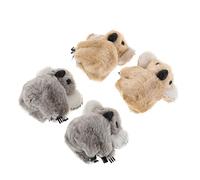 TOGEVAL 4pcs Plush Mini Hair Clamp Adorable Cartoon Hair Jaws for Girls Soft Side Clips for All Convenient Styling Accessories Gray and Brown