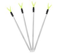 TOGEVAL 4Pcs Portable Fishing Rod Holder Stand Metal Pole Brackets for Bank Shore Kayak Canoe Use Secure Professional Rod Storage Rack for Saltwater and Trolling Poles Random Color