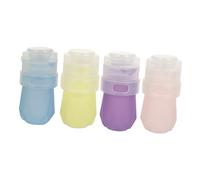 TOGEVAL 4pcs Portable Silicone Lotion Bottles Leakproof Squeezable Travel Cosmetic Containers with Airtight Design for Shampoo Cream Body Care Small Lightweight Sub Bottles