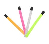 TOGEVAL 4pcs Reflective Safety Bands for Night Running and Cycling - Fluorescent Yellow, Pink, Orange, Silver PVC Wrist and Ankle Straps - High Visibility Sports Armbands for Walking and