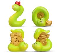 TOGEVAL 4pcs Resin Snake Figurines Cute and Charming Tabletop Animal Decorations for Home Office Feng Shui Blessings Symbolic Wisdom Power Chinese Year Ornaments