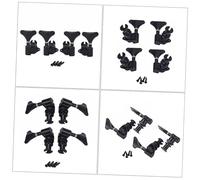 TOGEVAL 4pcs Sealed Ukulele Tuning Pegs Set with Amber Buttons Nickel Machine Heads and Mounting Screws for Bass Ukuleles Replacement Metal