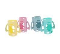TOGEVAL 4Pcs Silicone Baby Bottle Covers Nursing Milk Bottle Case Protector and Feeding Cover Comfortable Holding Touch Assorted Colours
