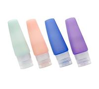 TOGEVAL 4Pcs Silicone Travel Bottles Refillable Lotion Sub Bottles Leakproof Lightweight Portable for Cosmetics Packing in Soft Pastel Colors