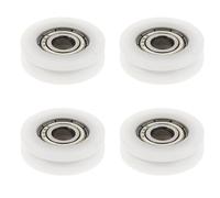 TOGEVAL 4pcs Sliding Side Door Rollers Nylon Pulley Wheels for Greenhouse Wardrobe U Groove Track Replacement Kit Sliding Roller Hardware