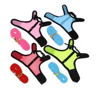 TOGEVAL 4pcs Small Animal Rabbit and Hamster Vest Harness Set with Leash, Breathable Mesh Material, Medium Size, Adjustable Chest Strap for Outdoor Walking and Travel
