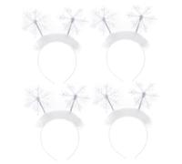 TOGEVAL 4pcs Snowflake Headband Xmas Hairbands for Women and Winter Accessories Party Hair Boppers Holiday Photo Props