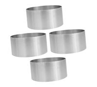 TOGEVAL 4Pcs Stainless Steel Cake Rings Baking Mold Set for Mousse Pastries DIY Cooking Smooth Surface Oil-Resistant Frost Form for Beginner Bakers