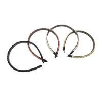 TOGEVAL 4pcs Thin Braided Headband Teeth Non-slip Braid Hair Clip for Women Girls Makeup Face Wash Yoga