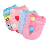 TOGEVAL 4pcs Warm Fleece Dog Clothes Adorable Pet Outfit for Breeds Breathable and Comfortable for Easy to Wear Includes Cute Bunny and