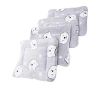 TOGEVAL 4pcs Washable Guinea Pig Sleeping Mat Cozy Small Animal Cage Liner Soft and Absorbent Hamster Blanket for Pet Comfort and Cleanliness Grey Bear s