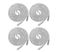 TOGEVAL 4Pcs White 120Cm Rhinestone Shoe Laces with Bling Sparkling Round Glitter Strings for Sneakers, Boots, and Hoodie Drawstrings, Decorative Shoe Accessories for Sports and Casual