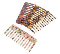 TOGEVAL 4pcs Wide Tooth Combs Cellulose Acetate Anti-static Hair Detanglers for Women Thick Curly Wavy Hair Gentle Styling Tool Lightweight Travel-friendly with Patterned Design