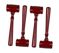 TOGEVAL 4Pcs Wooden Judge Gavel Premium Role Play Auction Hammer Hand Training Educational Prop for Courtroom Simulation