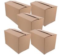 TOGEVAL 5 Pcs Strong Corrugated Cartons for Storage and Shipping Packaging Boxes for Moving Mailing and Organizing Items Easy to Assemble Reusable Storage Cartons