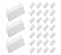 TOGEVAL 50 Sets Basket Label Holders with Dualhole Design, Blurring Resistant PVC and Paper Material, Reducing Loss Retail Label Stands for Grocery Store and Retail Shelving Environments