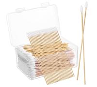 TOGEVAL 500pcs Cotton Swabs with Pointed Tips for Ear and Nail Cleaning, Comfortable Handling Bamboo Sticks, Sturdy and Not Easy to Break Precision Swabs for Personal Care