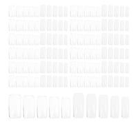 TOGEVAL 500pcs Full Cover Nail Tips Set Short French Press on Fake Nails with 10 Sizes Medium False Art Supplies for Women at Home Or Salon