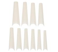 TOGEVAL 500pcs Natural Color Long Coffin Nail Tips Full Cover French Style Artificial Fingernails for Manicure Nail Art Salon Use