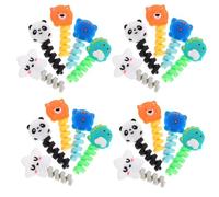 TOGEVAL 50pcs Animal Cable Protectors Cartoon Data Cable Saver Charging Protector with Dinosaur Panda Cat Designs for Phone and USB Random Color