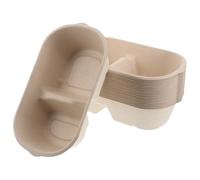 TOGEVAL 50pcs Disposable Small Animal Food Bowls Double Compartment Pet Feeding and Puppies Cage Use Portable Hygienic Water and Food Bowls for Outdoor Travel and