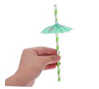 TOGEVAL 50pcs Hawaiian Umbrella Straw Heat Resistant Paper Cocktail Straws with Colorful Parasol Decorations Multi Use Tropical Luau Party Supplies for Beach Picnic and Indoor Drinks