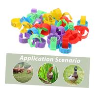 TOGEVAL 50pcs Plastic Poultry Leg Bands Lightweight Identification Rings for Chickens Ducks Hens Reusable Marking Bands for Small Poultry Breeds