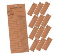 TOGEVAL 50pcs Reading List Paper Bookmarks for Book Lovers Library Card Trackers with Hole Thick Yellow Kraft Paper Book Reading Cards to Organize and Monitor Literary Journeys
