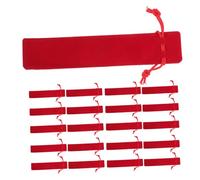 TOGEVAL 50pcs Red Velvet Drawstring Pen Pouches Thick Double-Sided Soft Pencil Bags with Secure Closure for School Office Travel Compact Lightweight Organizer Protecting Writing Tools