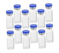 TOGEVAL 50pcs Small Glass Vials with Silicone Caps Transparent Sample Storage Bottles for Laboratory Essential Oils Pharmaceuticals Leak Air Tight Medicine Containers