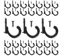 TOGEVAL 58pcs Antique Coat Hook Single Hook Zinc Alloy Black 24 * 6 Wall Mounted for Keys and Laundry Bags Bathroom Laundry Room