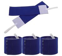 TOGEVAL 5pcs Adjustable Non-slip Soccer Captain Armbands for Youth Elastic Blue Team Leader Sleeve Bands Blank Solid Color Design for Football Basketball Sports