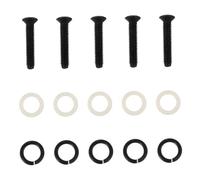 TOGEVAL 5pcs Black Guitar Tuning Peg Screw and Washer Set for Acoustic and Electric Guitars Small Replacement Tuner Peg Spacers for String Installation and Repair