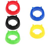 TOGEVAL 5Pcs Bowling Ball Cup Stand with Four-Corner Rack - Plastic Basketball Football Volleyball Sphere Display Holder Storage Shelf for Sports Equipment Organizer