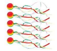 TOGEVAL 5Pcs Car Antenna Decorations Rainbow Streamer Ribbons for Suv Truck Vehicle Exterior Auto Parade Flags Car Aerial Rainbow Ball Accessories