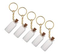 TOGEVAL 5pcs Cork Stoppers Glass Bottles Home Decor Crafts Tiny Bottles with Lids Keychain Glasses Thetrumanshow Mini Mini Vials Golden