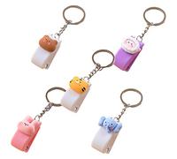 TOGEVAL 5Pcs Cute Cartoon Animal Mini Staplers with Keychain Small Office School Document Bookbinding Supplies Wear Resistant Portable Stationery Adults