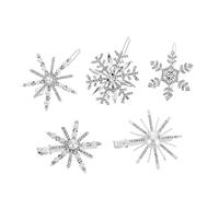 TOGEVAL 5pcs Delicate Glitter Snow Hairpins Pearl False Diamond Iron Hair Decorations Practical Gorgeous Style for Women New Year Accessory Assorted style