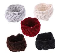 TOGEVAL 5pcs Elastic Turban Headband Knitting Wool Headwrap Ear Warmers for Women Comfortable Warm Headwear for Winter