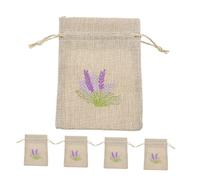 TOGEVAL 5pcs Empty Lavender Sachet Bags Natural Linen Drawstring Pouch for Jewelry Spice Storage Multi Use Breathable Scented Gift Packaging